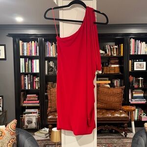 Cache One-Shoulder Red Dress